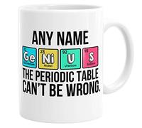 Daytripper Personalised Genius The Periodic Table Can't Be Wrong Mug Funny Custom Name Coffee Mug Tea Hot Chocolate Cup Gifts for Him Her Birthday Xmas