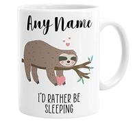 Daytripper Personalised I'd Rather Be Sleeping Mug, Custom Name, Funny Sloth Gift, Coffee Mug, Tea Cup, for Him, Her, Birthday, Christmas, Teenager Gifts