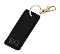 Daytripper Personalised Key Ring, Monogrammed Keyring, Custom Initials, Keychain, Faux Leather, Mother's Day, Father's Day, New Car Keys, House Keys (BLACK)