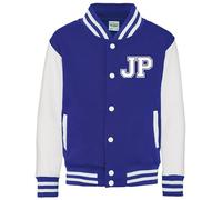 Daytripper Personalised Kids Varsity Jacket, Girls and Boys Jackets, Custom Initials, Baseball Jacket, Children's, Unisex, Hoodie, Coat (UK, Age, 9 Years, 11 Years, Regular, ROYAL)