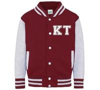 Daytripper Personalised Kids Varsity Jacket, Girls and Boys Jackets, Custom Initials, Baseball Jacket, Children's, Unisex, Hoodie, Coat (UK, Age, 3 Years, 4 Years, Regular, BURGUNDY)