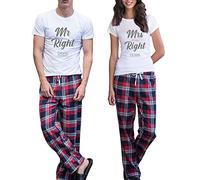 Daytripper Personalised Mr & Mrs Matching Pyjama Set, Gift For Newlyweds, His and Hers, Valentines Day Present, Tartan Pjs, Honeymoon Sets, Wedding Anniversary Red