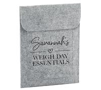 Daytripper Personalised Weigh Day Essentials, Folder, Bag, Custom Name, Slimming Notes, Organiser, Gift, For Her, Ladies, Mum, Document Wallet (GREY)