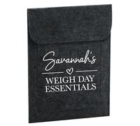 Daytripper Personalised Weigh Day Essentials, Folder, Bag, Custom Name, Slimming Notes, Organiser, Gift, For Her, Ladies, Mum, Document Wallet (CHARCOAL)