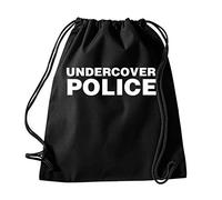 Daytripper Undercover Police Funny Slogan Gym Drawstring Bag School PE Kit In Black Colour Gymnastics Swimming Sport