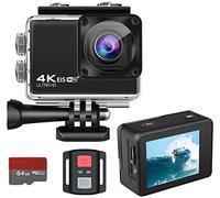Dayu.p Action Camera 4K 2.0" LCD Ultra HD Sports Camera 24MP 98FT Waterproof 170° Wide-Angle Underwater Camera with 2.4G WiFi Remote Control, 2 Batteries, 64G TF card