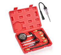 DAYUAN 9Pcs Petrol Engine Compression Tester Kit with Spark Plug Tester Set Automotive Tool Gauge for Most Automotives and Motorcycles