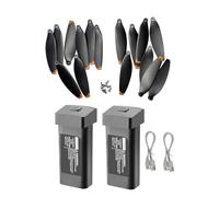 DAYUDDRICAR Drone Battery Kit, S135 Pro M218 AE3 MAX RC Drone Battery Spare Part 7.4V 3000mAh Lipo Battery With Propeller Blade Kit for S135 Pro M218 AE3 MAX Drone Accessories (Color : 2 black batter
