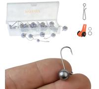 DAYUYUE Set of 30 Micro Jig Heads Soft Bait Jig Head Set 1g 2g 3g 4g 5g with 6 Accessories Including Fishing Box for Freshwater and Saltwater Fishing