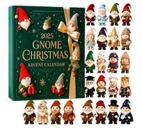 Dayysiuy 2025 Christmas Countdown Calendar,Cute 2D Flat Acrylic Gnome Ornament - 24 Days Gnome Ornament Countdown Calendar | for Men Women Boys Girls Youth Teens Wife Husband Son Daughter Family