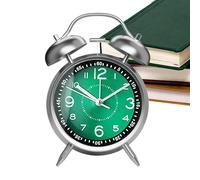 Dayysiuy Analog Alarm Clock | Desk Classic Analog Alarm Clock,Backlight Non-Ticking Timepiece Metal Body Design for Bathroom Nightstand Home Travel Dorm Bedside