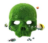 Dayysiuy Aquarium Decor | Artificial Resin Moss Skull Habitat,Fish Habitat Aquarium Ornaments | for Home Office Breeders Keepers Aquascapers Aquatic Pet Enthusiasts Betta Turtle