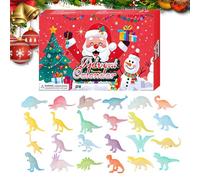 Dayysiuy Christmas Countdown Toy - 24 Days Glow-In-The-Dark Dinosaur Figure Countdown Calendar for Kid | Lovable Tabletop Ornament for Boys Kid Daughter Friend