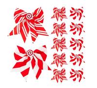 Dayysiuy Christmas Wreath Bow, Red and White Festive Decorations,Christmas Ribbon Bow Ornaments - for Indoor Wedding Garland Party Staircase Fireplace Home