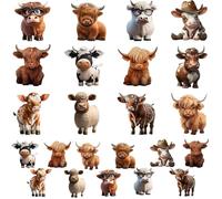 Dayysiuy Cow Christmas Ornaments | Ornament Bag Decor - Wooden Figurine Pendant Topper | for Farm Home Party Country Backpack Car Doors
