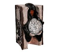 Dayysiuy Halloween Book Decor, Resin Glowing Spooky Skeleton Statue Reading, Decorative Figurine for Kids Adults Fall School Dormitory Study Apartment Party Haunted House