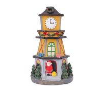Dayysiuy Lighted Christmas Village | Desktop Lighted Clock Tower Craft,Christmas Table Centerpiece for Holiday Decorators Decoration Enthusiasts Study Bedroom Living Room Window