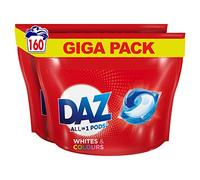 Daz All-in-1 PODS, Washing Liquid Laundry Detergent Tablets / Capsules, 160 Washes (80 x 2), Whites & Colours, Cleans Brightens & Freshens Even At 20 Degrees