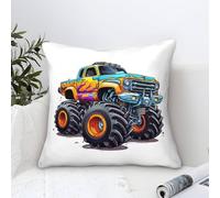 DAZBDEOCK 3D Printed Monster Truck Throw Pillow Covers Throw Pillow Case Decorative Super Soft Pack of 2 for Home Couch Sofa Decorative, Gifts 45x45cm