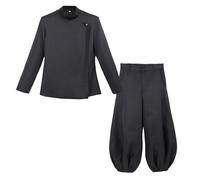 DAZCOS Anime Cosplay Costume Men's US Size Uniform Jacket Pants with Earrings for Party Halloween, Black, S