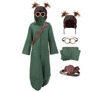 DAZCOS Game Nightmares Cosplay Costume US Size Green Jumpsuit Full Set with Glasses Cap for Halloween Party (Medium)