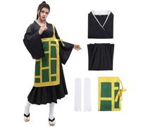 DAZCOS JJK Kenjaku Female Cosplay Costume US Size Geto Suguru kasaya Robe Dress Kimono Anime Outfits Suit for Party Halloween (Medium)