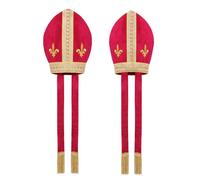 DAZCOS Pope Hat Priest Bishop Hat Catholic Cardinal Cap for Halloween Cosplay, A, S