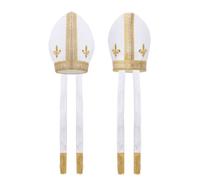 DAZCOS Pope Hat Priest Bishop Hat Catholic Cardinal Cap for Halloween Cosplay, B, Medium