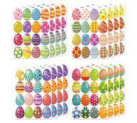 Dazejin 16 sheets Happy Easter Stickers Set, 256pcs Easter Eggs Stickers, Cute Egg Sticker, Self Adhesive Sticker for Kids Party Supplies, Gift Decorations