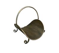 Dazengzeng Firewood Rack Outdoor, Vintage Iron Firewood Holder - Curved Freestanding Storage Rack for Home(Brass)