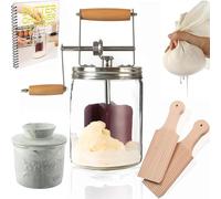 Dazey Butter Churn- Butter Crock, Cheese Cloth, Butter Paddles, Recipe Book INCLUDED- Hand Crank Butter Churner Manual Butter Maker- Create Delicious Homemade Butter With Your Own Dazey Butter Churner