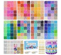 Dazhqp 31000 Clay Beads Bracelet Making Kit, 9 Boxes 192 Colours Friendship Bracelet Kit Flat Polymer Heishi Beads for Jewellery Making, Crafts Gift for Girls Ages 6-12