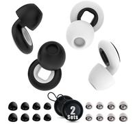 Dazhtu Ear Plugs for Sleeping Noise Cancelling, 2 Sets Ultralight Reusable Sleep Earplugs with 8 Ear Tips, Silicone Hearing Protection for Concert and Travel,Focus, Soft Earplugs for Sleep
