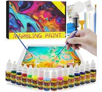 Dazhtu Water Marbling Paint Kit for Kids 16 Colours Water Marbling Paint Art Set, Painting on Water, Arts and Crafts for Girls & Boys Crafts Kits Gift Ideas for Kids Age 6 7 8-12