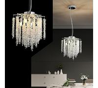 Dazii Tree Branch Chandelier Silver D30CM Modern Round Raindrop Crystal Chandelier Ceiling Pendant Light Fixtures for Kitchen Island,Dining Room,Bedroom