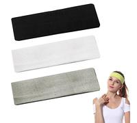 DAZISEN 6Cm Yoga Headbands，Unisex Stretchy Cotton Elastic Sports Running Exercise Cycling Hair Band Fitness Non-Slip Sweatband For Men Womendark Grey+Black+White