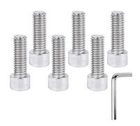 DAZISEN 7Pcs Bicycle Fixing Screw Parts - M5 Road Mountain Bike Handlebar Stem Bottle Cage Bolts Socket Cap Screw Stainless Steel, Silver, (M5x16)*6+Screw Wrench*1