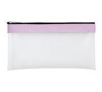 DAZISEN Clear Pencil Case - See Through Plastic Pencil Case Clear Storage Pouch with Zipper for Girls Boys Usage in School Office Home and Travel, Pink