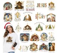 Dazoratix Christmas Jesus Iron on Transfers - 24 Sheets DTF Ready to Press