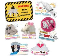 Dazoratix Towel Animals - 7pcs Large Funny Cruise Ship Door Decoration Stickers, Sea Ocean Magnetic Stickers, Cute Animals Cruise Decal for Home, Kitchen, Cabinet, Carnival Party Decor