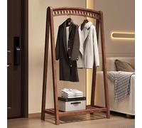 DAZSIAZ White Ash Garment Coat Rack with Shelf, Heavy Duty Clothes Hanger, Floor-standing Clothing Organizer Rack, Bottom Storage, Easy Assemble, for Bedroom, Entrance and Living Room(Walnut,105cm)