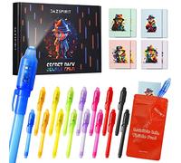 DazSpirit 16 Pieces Invisible Ink Pens and Notebooks - Detective Theme, UV Light Spy Pens Party Bag Fillers for Boys and Girls, Magic Secret Message for Detective Parties, Treasure Hunt