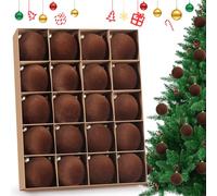 DazSpirit 20-Pack Flocked Velvet Christmas Ball Ornaments, 3.15"/8cm Decorative Hanging Baubles, Shatterproof Plastic Holiday Home Decoration Balls for Xmas Tree, Wreath, Garland, Dark Brown