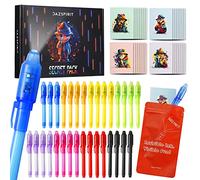 DazSpirit 32 Pieces Invisible Ink Pens and Notebooks Set - Detective Theme, UV Light Spy Pens Party Bag Fillers for Boys and Girls, Magic Secret Message for Detective Parties, Treasure Hunt