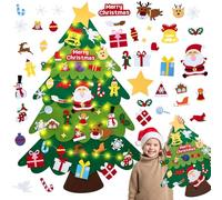 DazSpirit 4.76 FT Christmas Wall Tree for Kids with LED Lights, DIY Split Design, with 39 Ornaments, Felt Xmas Tree & Large Felt Wall Hanging Craft Kit for Toddlers, Wall Hanging Decorations