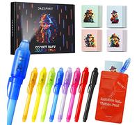 DazSpirit 8 Pieces Invisible Ink Pens and Notebooks Set - Detective Theme, UV Light Spy Pens Party Bag Fillers for Boys and Girls, Magic Secret Message for Detective Parties, Treasure Hunt
