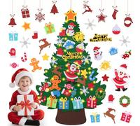 DazSpirit Children's Felt Christmas Tree - 3.28ft DIY Felt Xmas Tree Set for Kids & Toddlers, Wall Hanging Xmas Decorations with 31 Ornaments, Home Door & Window Xmas Decor Kit