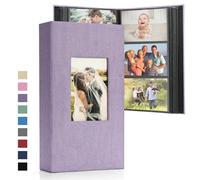 DazSpirit Photo Album 6x4 Slip in - 300 Pockets Linen Memory Book with Black Pages, Padded Cover & Customizable Front Window - Ideal for Wedding, Family, Baby, Travel