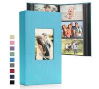 DazSpirit Photo Album 6x4 Slip in - 300 Pockets Linen Memory Book with Black Pages, Padded Cover & Customizable Front Window - Ideal for Wedding, Family, Baby, Travel