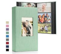 DazSpirit Photo Album 6x4 Slip in - 300 Pockets Linen Memory Book with Black Pages, Padded Cover & Customizable Front Window - Ideal for Wedding, Family, Baby, Travel